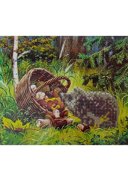 Boncuklu Taşlı Mozaik Elmas Goblen Pano Tablo Resim Puzzle Dıamond Paıntıng Ebat 21X25 Çocuklar Için