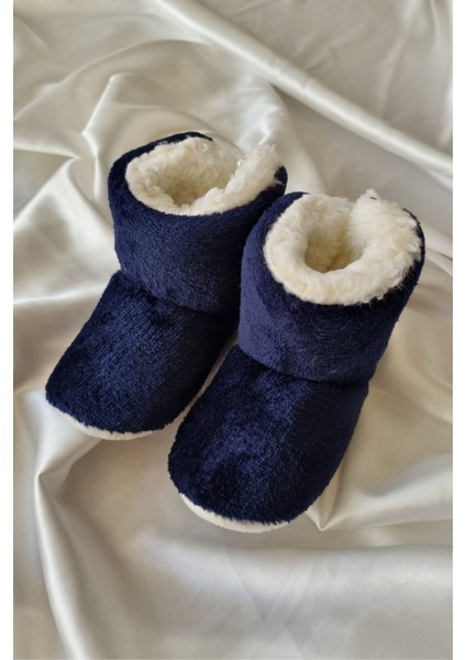 Peluş Bebek Tüylü Kaymaz Taban Patik 0-9 Ay Panduf