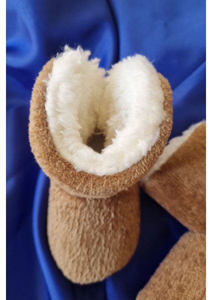 Peluş Bebek Tüylü Kaymaz Taban Patik 0-9 Ay Panduf fiyatları