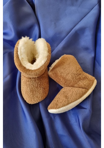 Peluş Bebek Tüylü Kaymaz Taban Patik 0-9 Ay Panduf modelleri