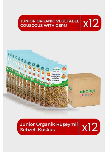 Organik Ruşeymli Sebzeli Kuskus 250GR12PAKET Couscous With Organic Wheat Germ Vegetables 250GR12PACK