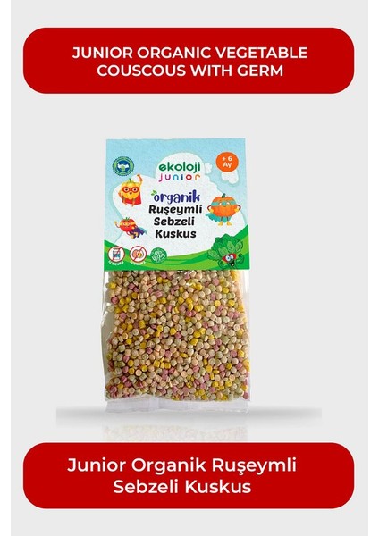 Organik Ruşeymli Sebzeli Kuskus 250GR12PAKET Couscous With Organic Wheat Germ Vegetables 250GR12PACK