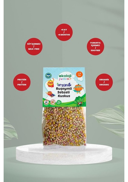 Organik Ruşeymli Sebzeli Kuskus 250GR12PAKET Couscous With Organic Wheat Germ Vegetables 250GR12PACK