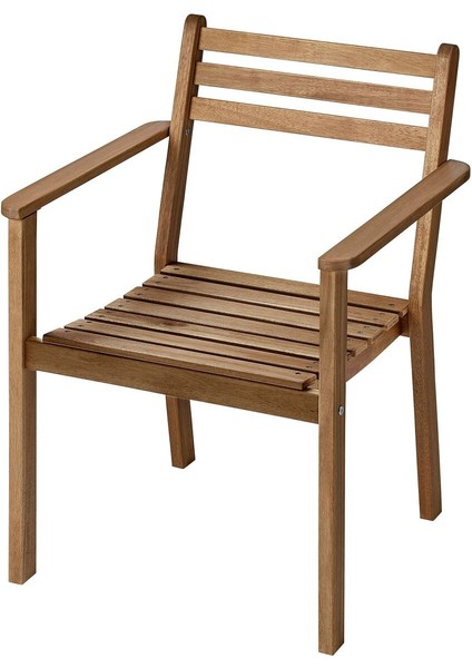 Kolçaklı Sandalye, Koyu Kahve, Mindersiz