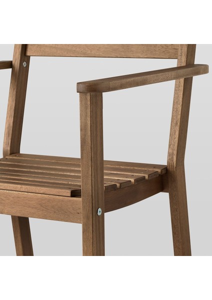 Kolçaklı Sandalye, Koyu Kahve, Mindersiz fırsatları