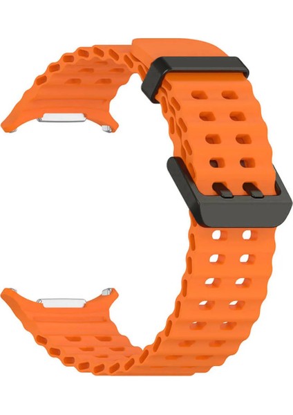 Samsung Galaxy Watch 7 Ultra 47MM ile Uyumlu Kordon Dalgalı Silikon Kayış