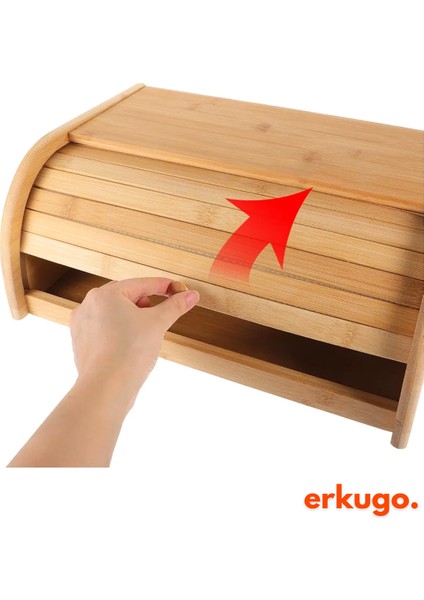 Bambu Ekmek Saklama Kutusu, Rulo Ekmek Kutusu, Ekmek Saklama Kabı, Ekmek Dolabı