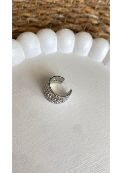 Çoklu Duran Çelik Silver Earcuff