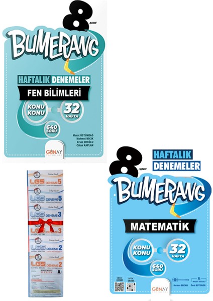 8.Sınıf Bumerang Matematik / Fen 32 Haftalık Deneme 2 Kitap