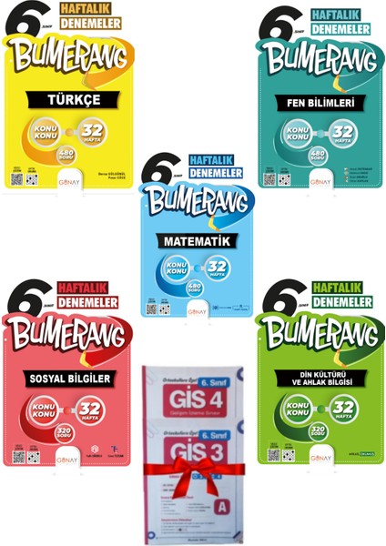 6.Sınıf Bumerang 32 Hafta Tüm Dersler Haftalık Denemeler 5 Kitap