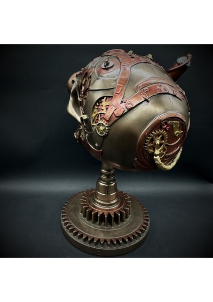 Steampunk Çarklı Kurukafa Masaüstü Dekorasyon