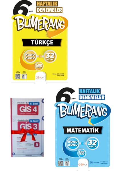 6.Sınıf Bumerang 32 Haftalık Türkçe / Matematik Haftalık Denemeler 2 Kitap