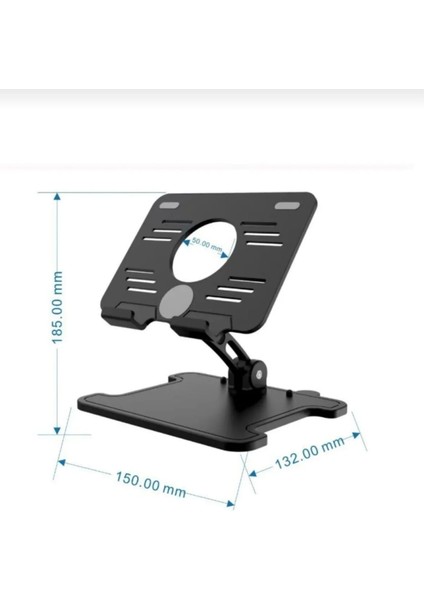Katlanabilir 5 Kademe Yükseklik ve Eğim Ayarlı Kaydırmaz Tabanlı Telefon Tablet Tutucu Standı