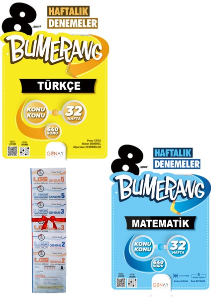 8.Sınıf Bumerang Türkçe / Matematik 32 Haftalık Deneme 2 Kitap