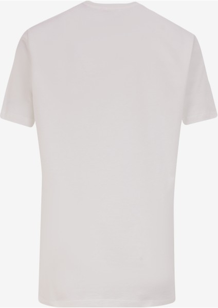 Bisiklet Yaka Baskılı Ekru Erkek T-Shirt M4WM-TST-1563