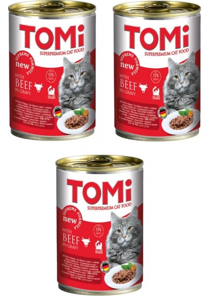 Sığır Etli Gravy Soslu Kedi Konservesi 400 Gr. x 3 Adet