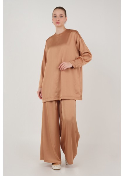 Basic Saten Takım Somon