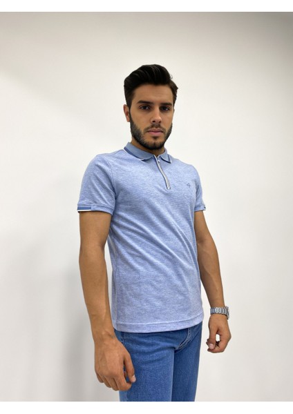 Erkek Yarım Fermuarlı Yakalı Dokulu T-Shirt fırsatları