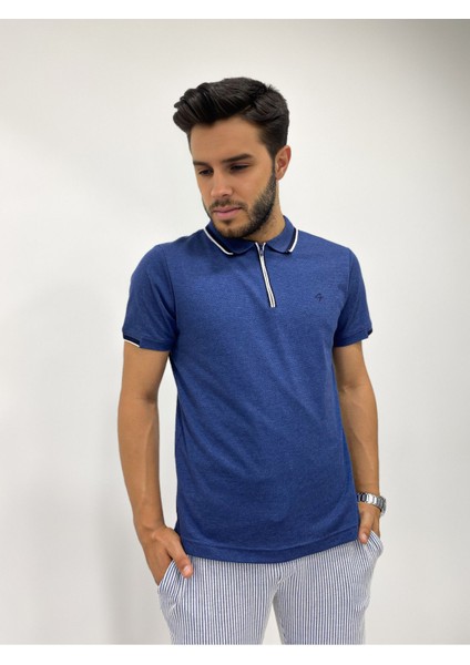 Erkek Yarım Fermuarlı Yakalı Dokulu T-Shirt fiyatları