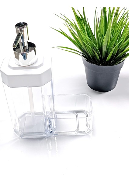 Lüks Akrilik Kristal Sıvı Sabunluk ve Süngerlik Siyah 19CM fiyatları