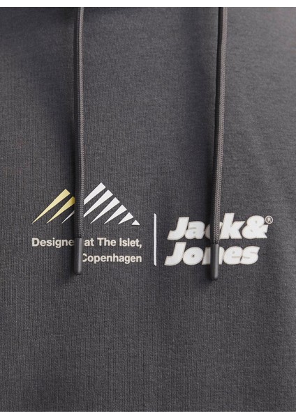 Kapüşon Yaka Mor Erkek Sweatshırt 12266908_JCOLIMA Logo Sweat Hood Bf