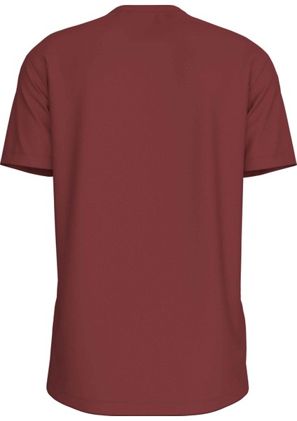 Bisiklet Yaka Nakışlı Bordo Erkek T-Shirt J30J325649VAI Monologo Tee