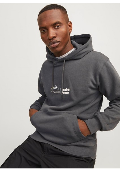Kapüşon Yaka Mor Erkek Sweatshırt 12266908_JCOLIMA Logo Sweat Hood Bf fırsatları