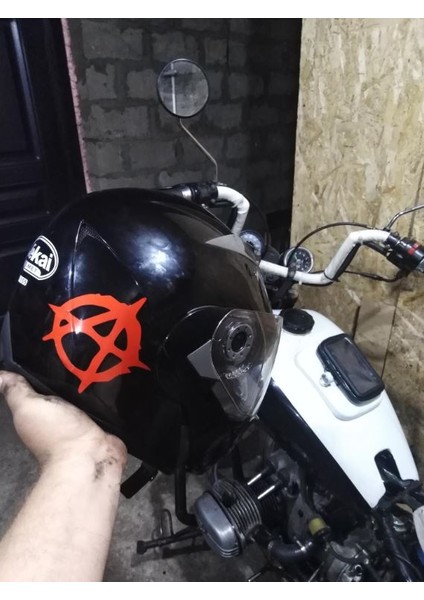 Anarşi Logo Sticker Araba Oto Motosiklet Kask Karavan Sticker 00215 fiyatları