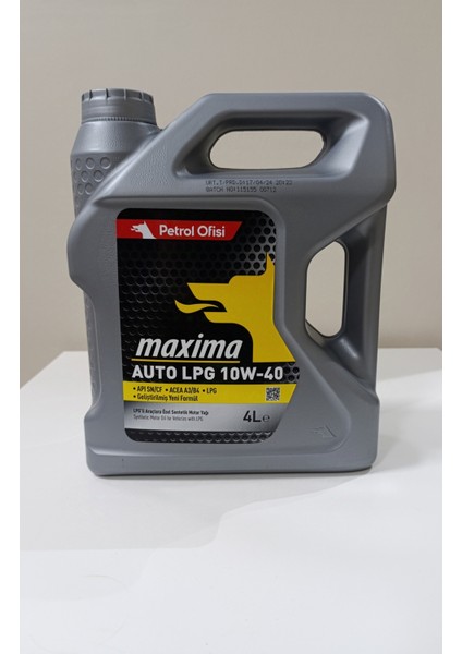 Maxima Auto LPG 10W-40 Motor Yağı 4 Lt (Üretim Yılı:2024)