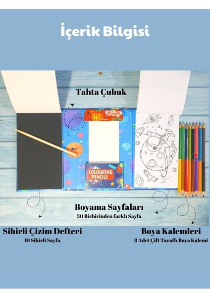 - Unick Color Boyama Kitabı-Boya Kalemleri ve Sihirli Çizim Sayfaları Seti modelleri