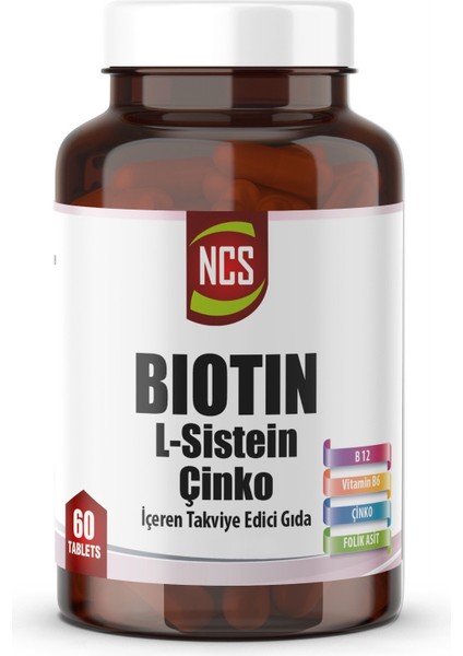 Biotin 2500 Mcg 60 Tablet L-Sistein Çinko Vitamin B12