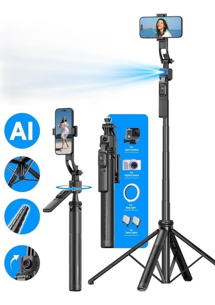 C17 Telefon Tutucu Çok Amaçlı 1.6 m Tripod Kamera Tripod