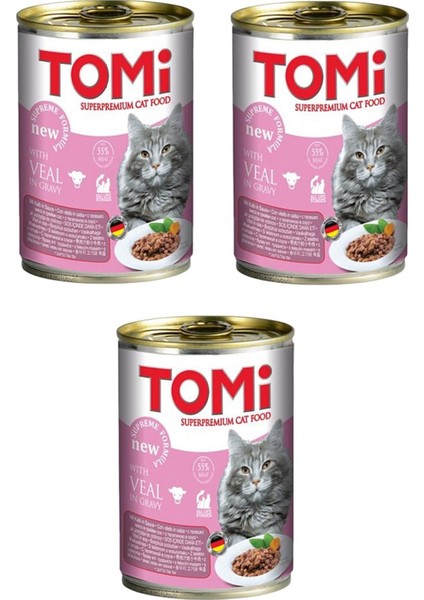 Dana Etli Gravy Soslu Kedi Konservesi 400 Gr. x 3 Adet