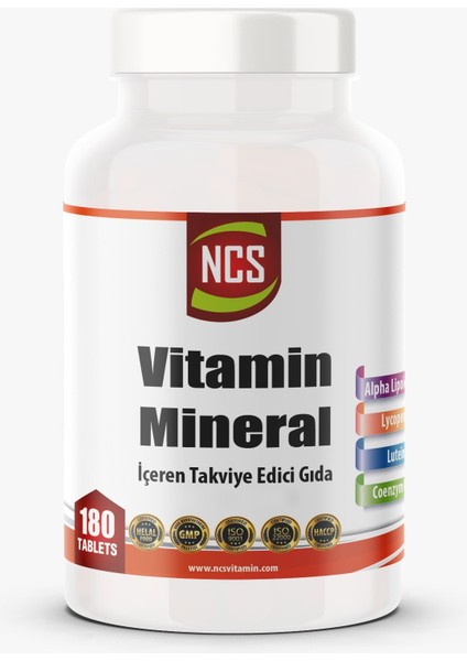 Vitamin Mineral Multivitamin Coenzyme Alpha Lipoic Acid 180 Tablet