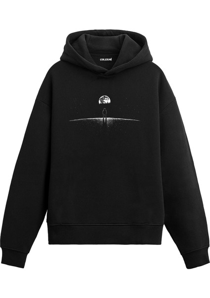 Yalnız Gezgin Uzay Temalı Astronomi Astronot Gezegen Tasarım Doğum Günü Hediyesi Pamuklu Hoodie Kapşonlu Sweatshirt