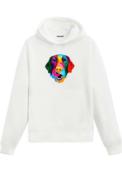 Köpek Marley Renkli Köpek Tasarımı Doğum Günü Hediyesi Pamuklu Hoodie Kapşonlu Sweatshirt