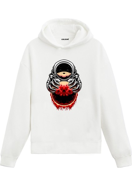 Kırmızı Gezegenin Sırrı Uzay Temalı Astronomi Astronot Gezegen Tasarım Doğum Günü Hediyesi Pamuklu Hoodie Kapşonlu Sweatshirt