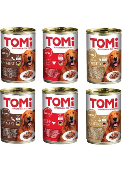 3 Çeşit Karma Gravy Soslu Köpek Konservesi 400 Gr. x 6 Adet