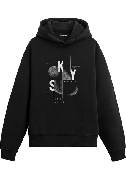 Sky Uzay Temalı Astronomi Astronot Gezegen Tasarım Doğum Günü Hediyesi Pamuklu Hoodie Kapşonlu Sweatshirt