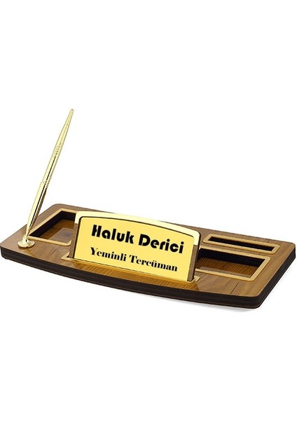 Kişiye Özel Ahşap Kalemli Masa Üstü Isimlik