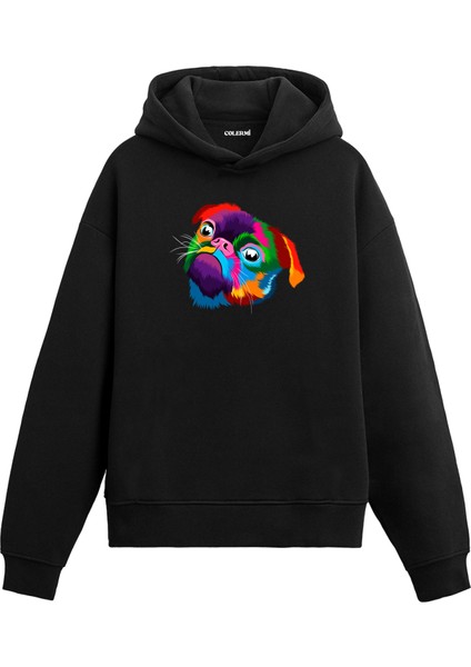 Köpek Sadie Renkli Köpek Tasarımı Doğum Günü Hediyesi Pamuklu Hoodie Kapşonlu Sweatshirt