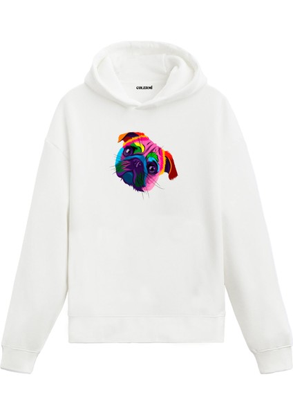 Köpek Katie Renkli Köpek Tasarımı Doğum Günü Hediyesi Pamuklu Hoodie Kapşonlu Sweatshirt