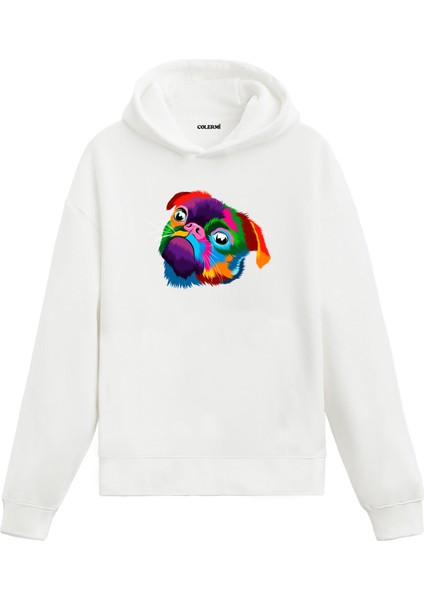 Köpek Sadie Renkli Köpek Tasarımı Doğum Günü Hediyesi Pamuklu Hoodie Kapşonlu Sweatshirt