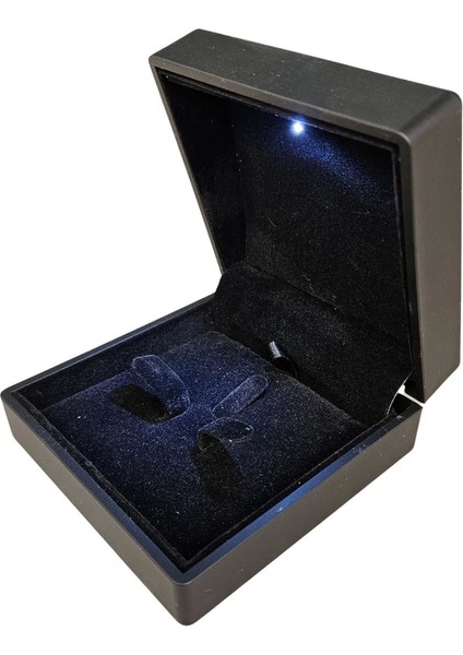 Işıklı Kare Mini Set Kutusu Siyah