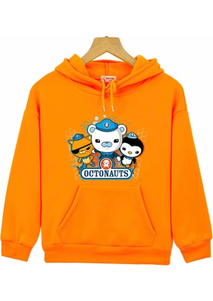 Özel Tasarım Kapüşonlu Octonauts ve Arkadaşları Baskılı Kışlık Erkek Çocuk Sweatshırt
