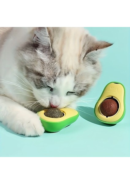 Doğal Catnipli Yenilebilir Kedi Nanesi Otu Oyun Topu Oyuncağı Top Oyuncak Kedi Yalama Topu Avokado