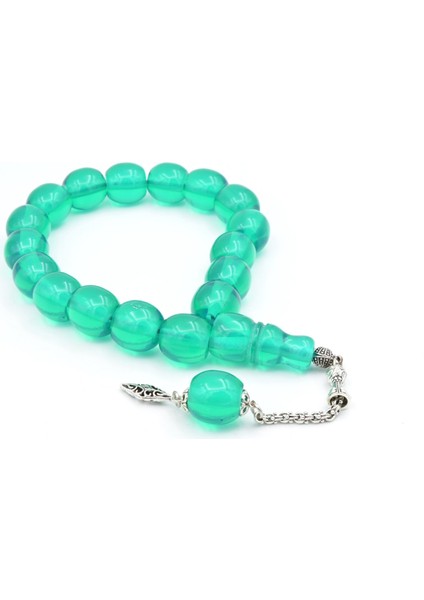 Fıçı Kesim Yeşil Sıkma Kehribar Efe Maskot Tesbih