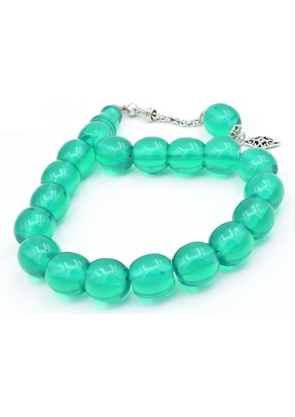 Fıçı Kesim Yeşil Sıkma Kehribar Efe Maskot Tesbih modelleri