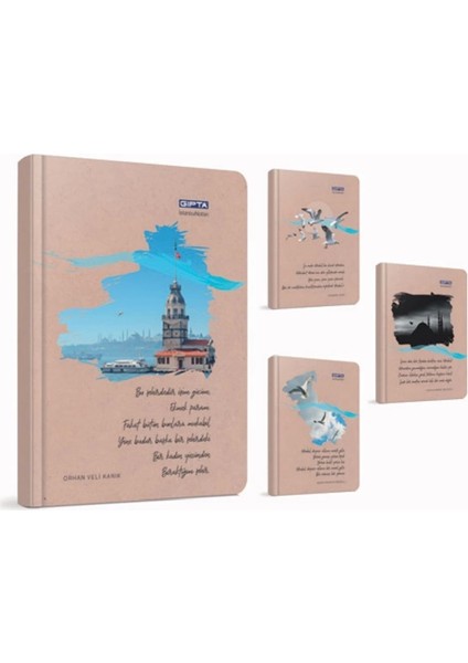 Istanbul Notları Iplik Dikişli Sert Kapak A5 120YP. Çizgili Defter