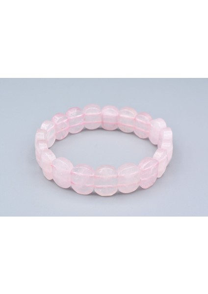 Rolex Model Hakiki Doğal Pembe Kuvars Taşı Bileklik
